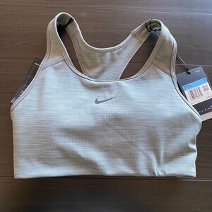 Nike Womens Swoosh Medium Support Dri-FIT Sports Bra Grey Heather BV3636-084 M